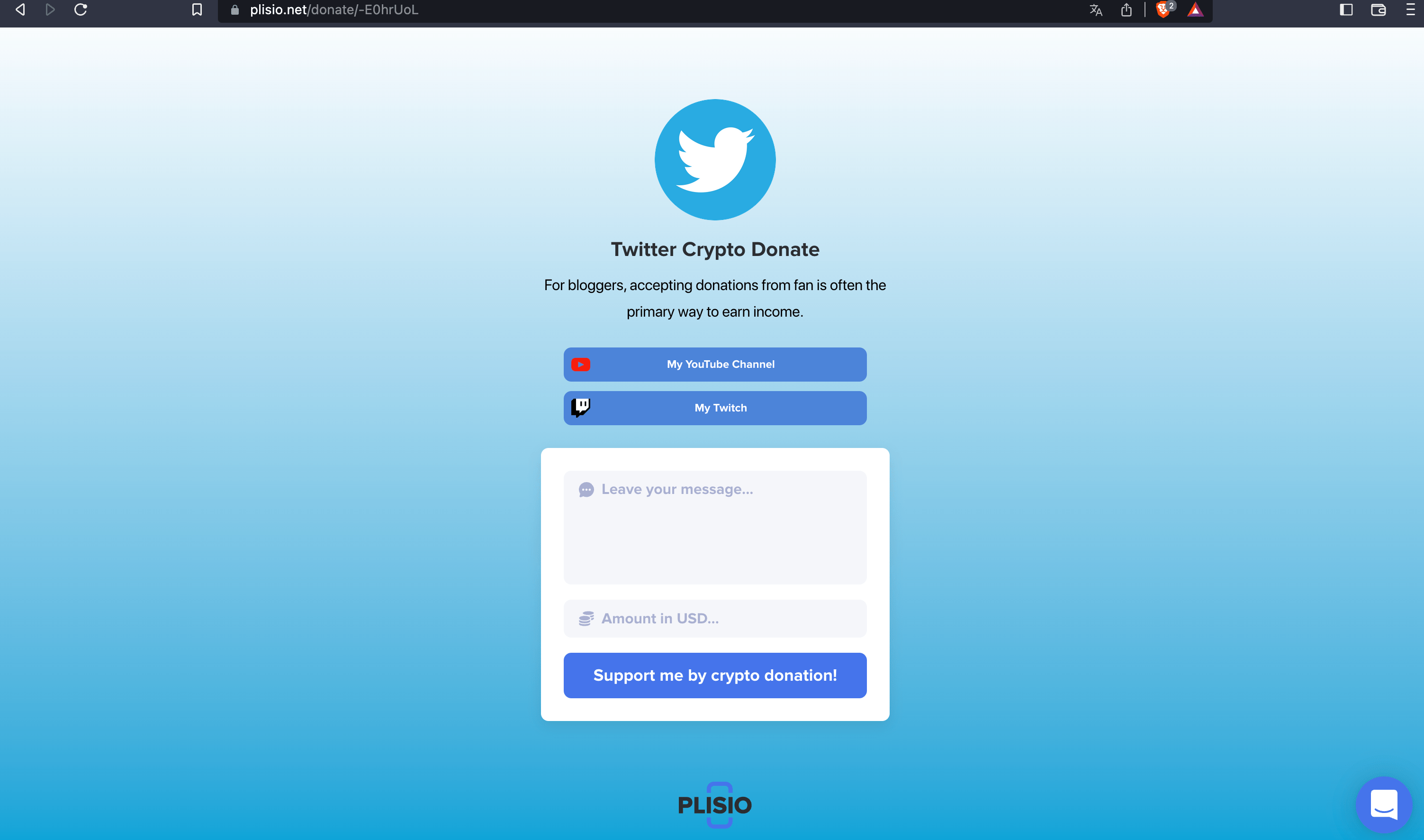 Faites un don de crypto-monnaie sur Twitter